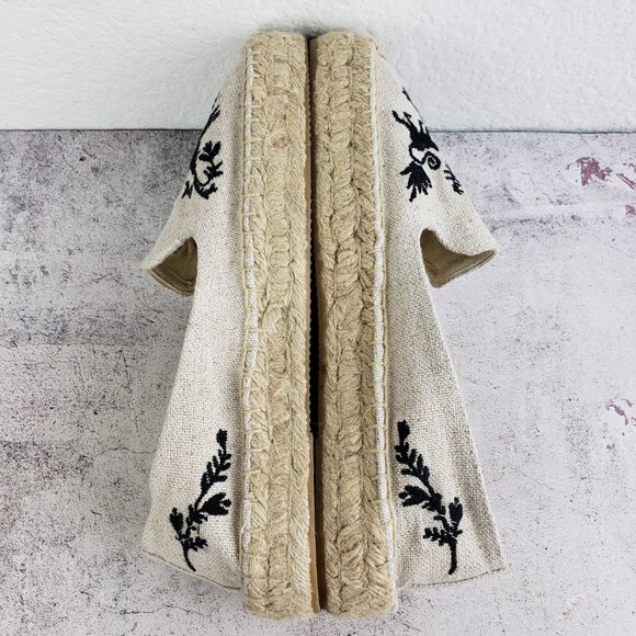 Soludos Espadrilles Shoes Embroidered Canvas Jute Bohemian Resortwear size 9 - Picture 6 of 13